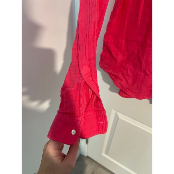 Rails Long Sleeve Button Top – Size XL – Hot Pink - Picture 2 of 6